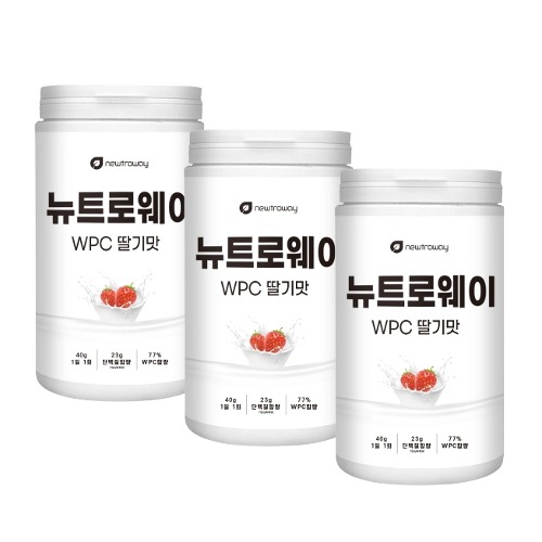WPC  단백질쉐이크 농축유청단백분말 딸기맛 600g x 3개 (뉴트로웨이) 상생공생